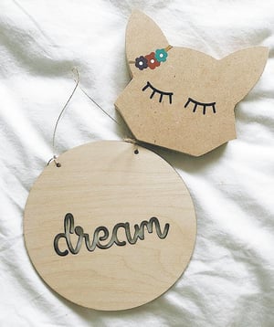 Image of WOODEN BABY NAME OR WORD MILESTONE PLAQUES 