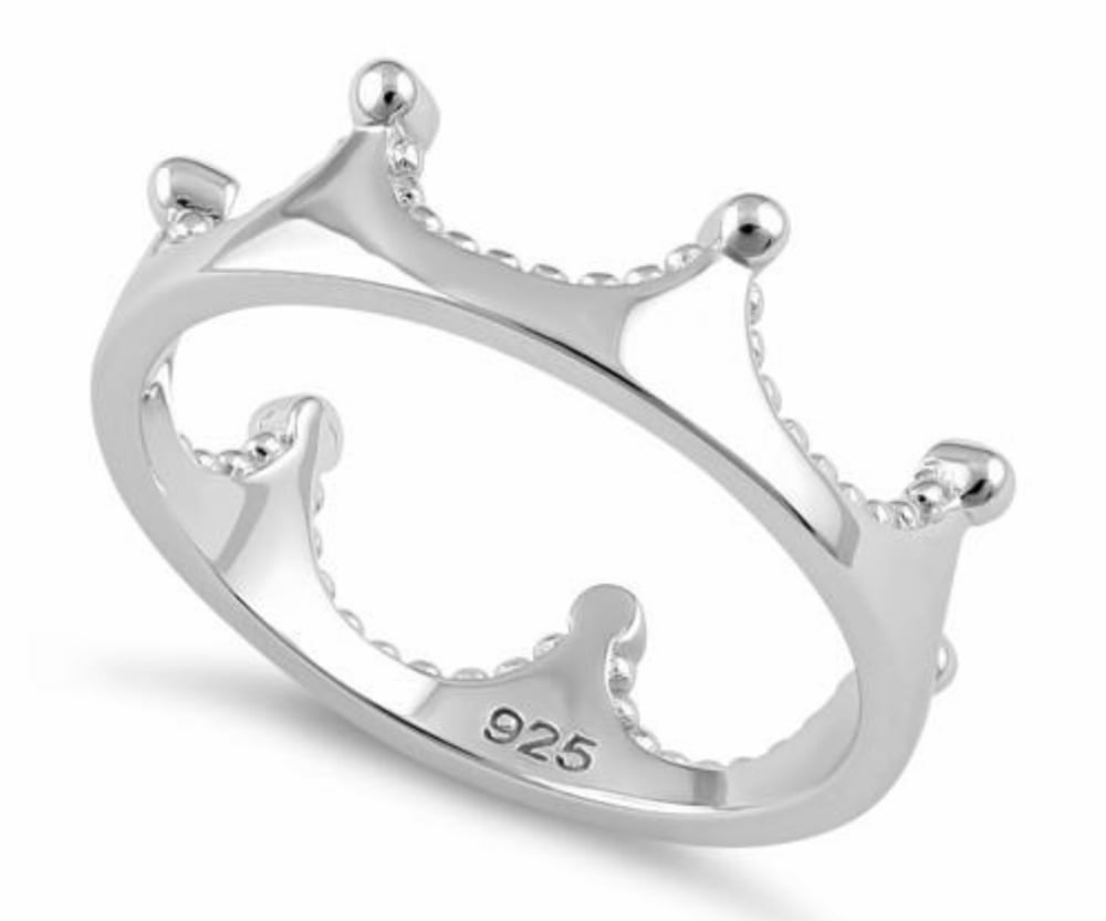 Image of Sterling Silver Crown Your Queen Ring