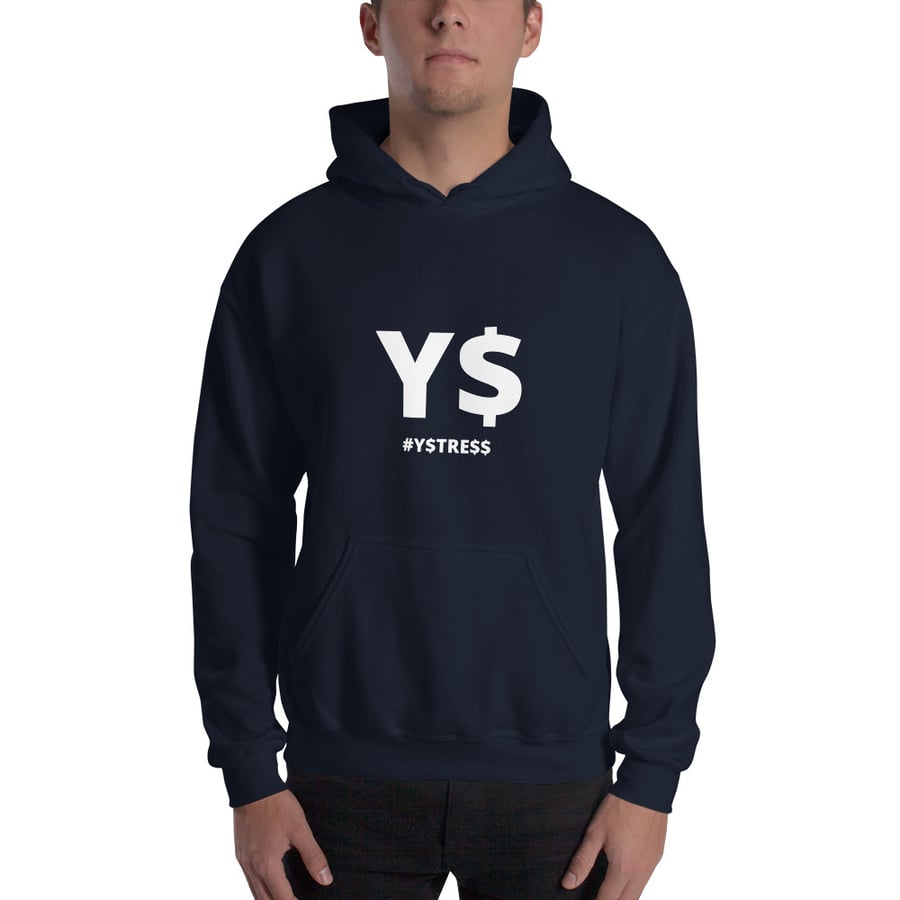 Image of Y$ Fan Hoodie Navy