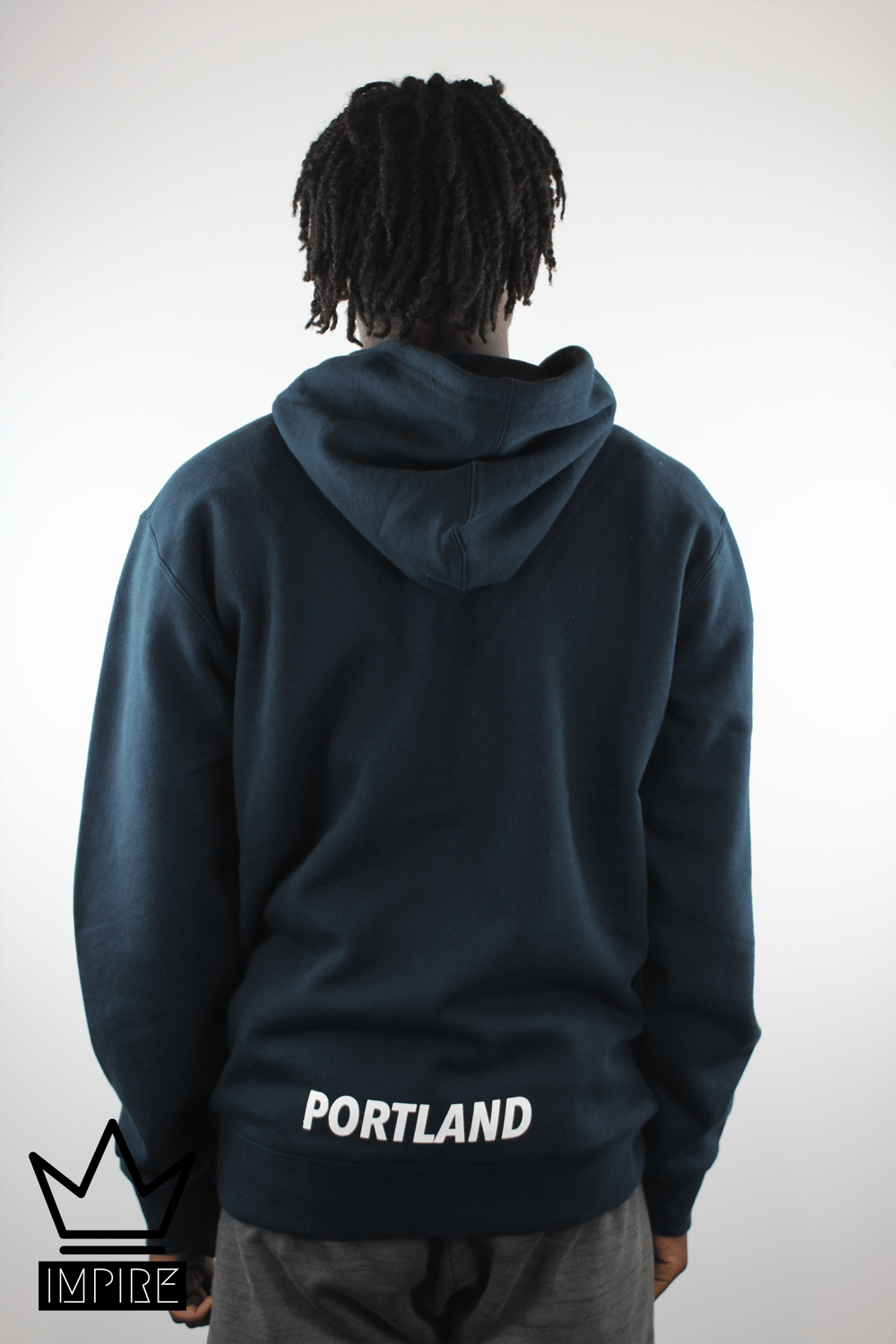 Image of GLITCH HOODIE (NAVY/WHITE)