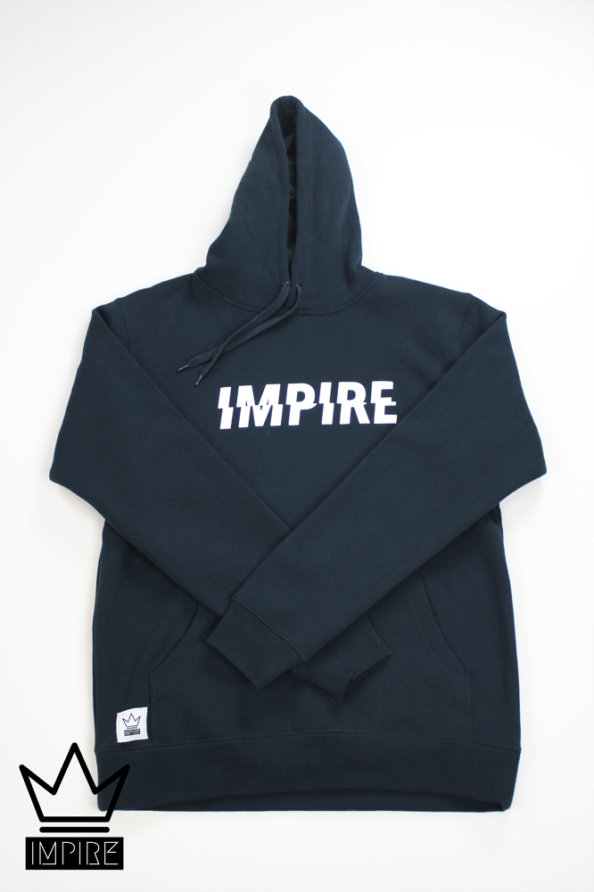 Image of GLITCH HOODIE (NAVY/WHITE)