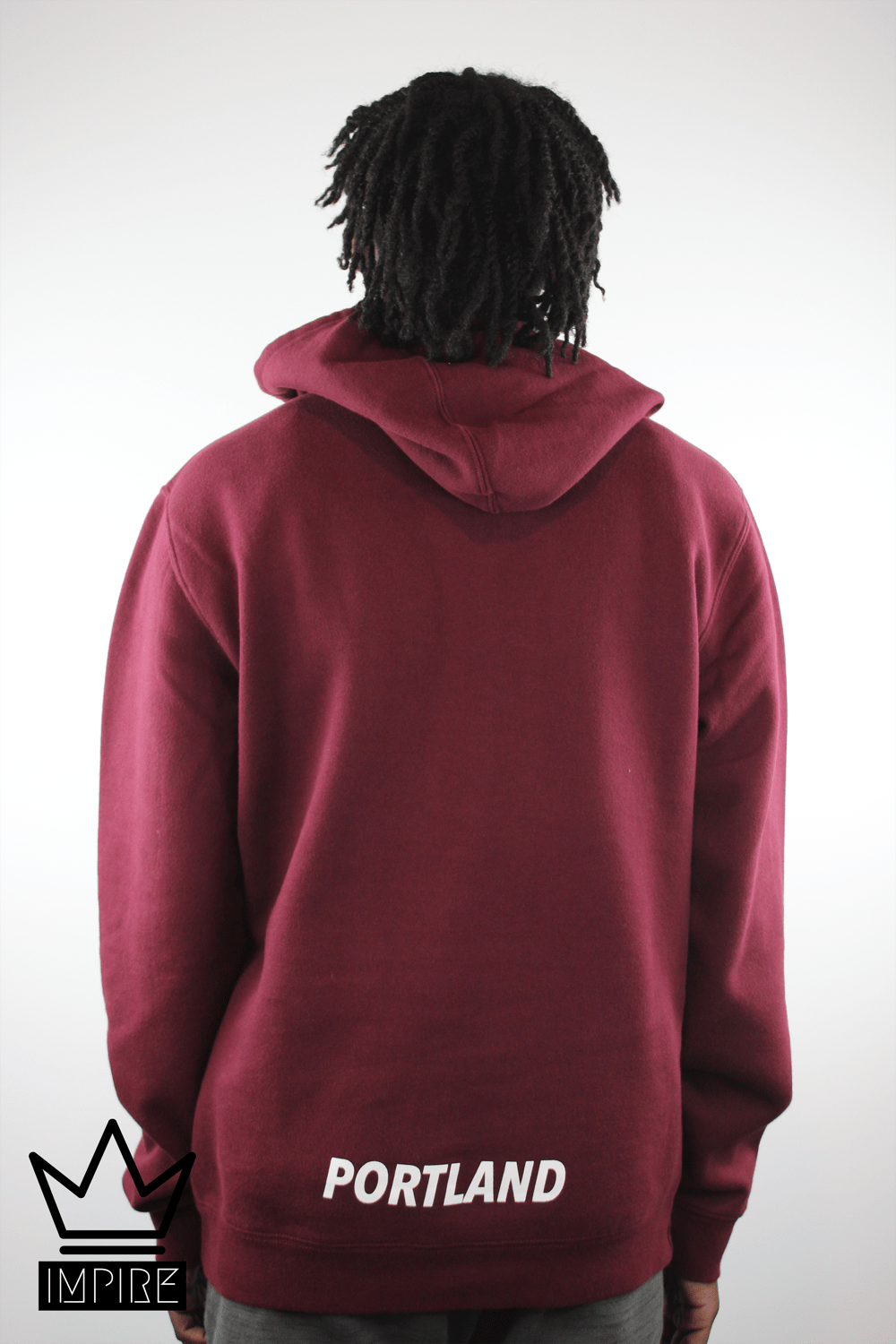 Image of GLITCH HOODIE (BURGUNDY/WHITE)