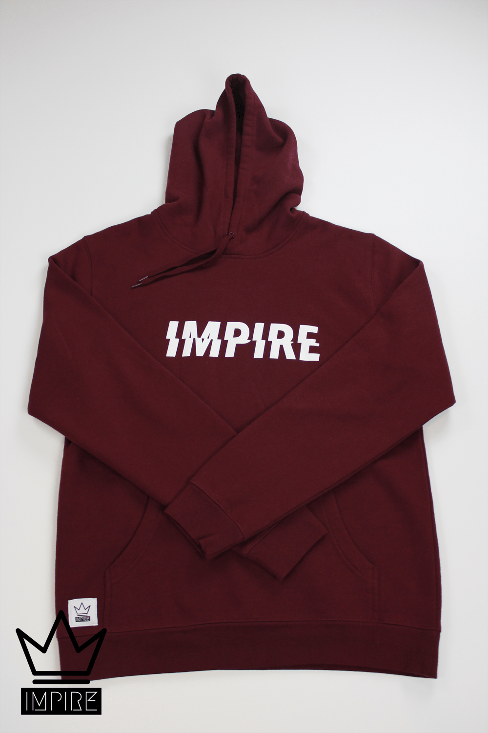 Image of GLITCH HOODIE (BURGUNDY/WHITE)