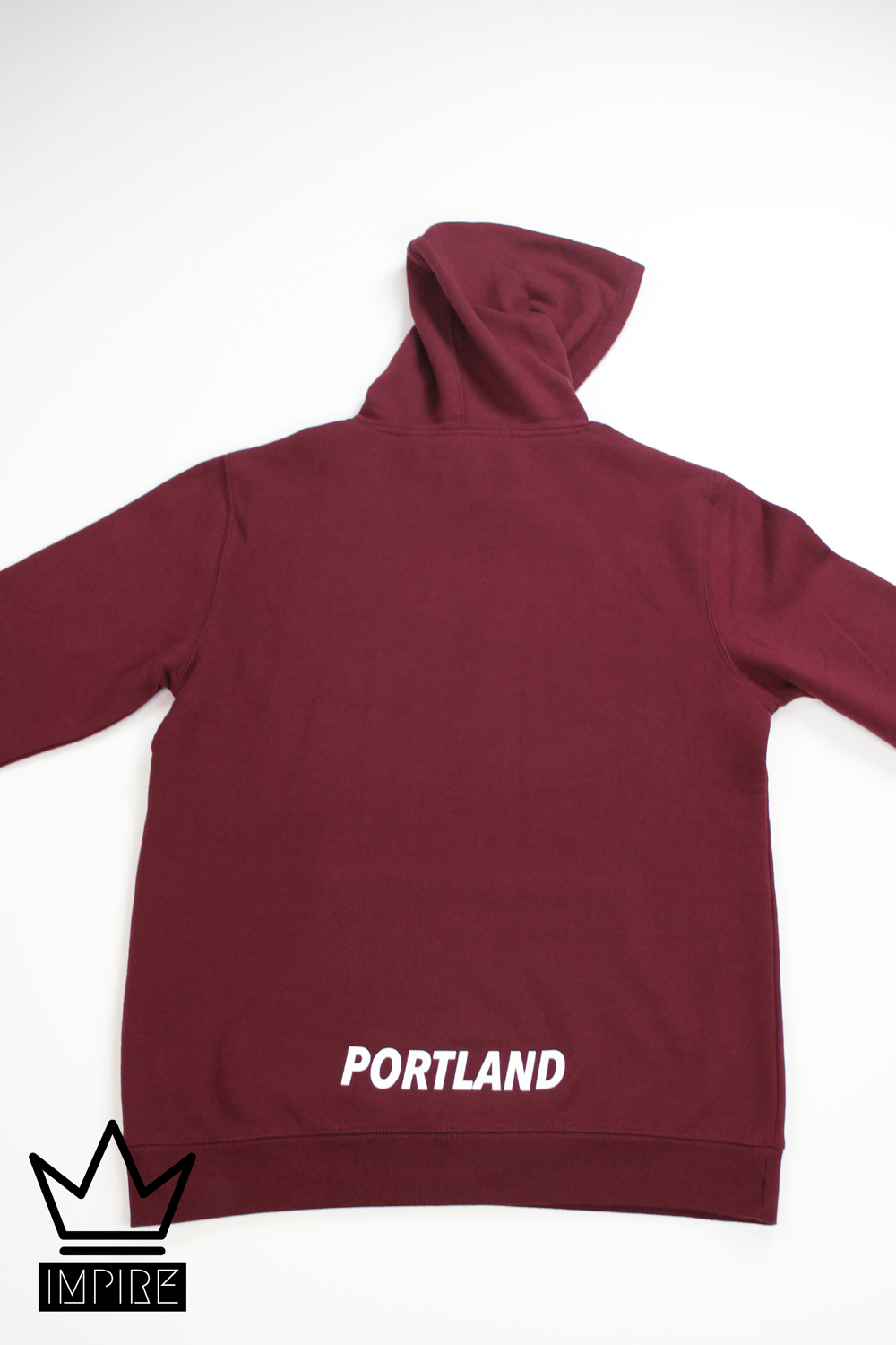 Image of GLITCH HOODIE (BURGUNDY/WHITE)