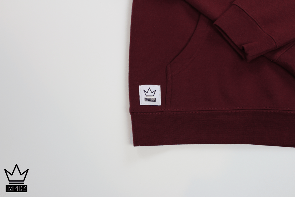 Image of GLITCH HOODIE (BURGUNDY/WHITE)