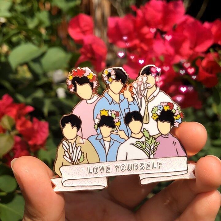 Image of BTS Love Yourself Premium OT7 Hard Enamel Pin