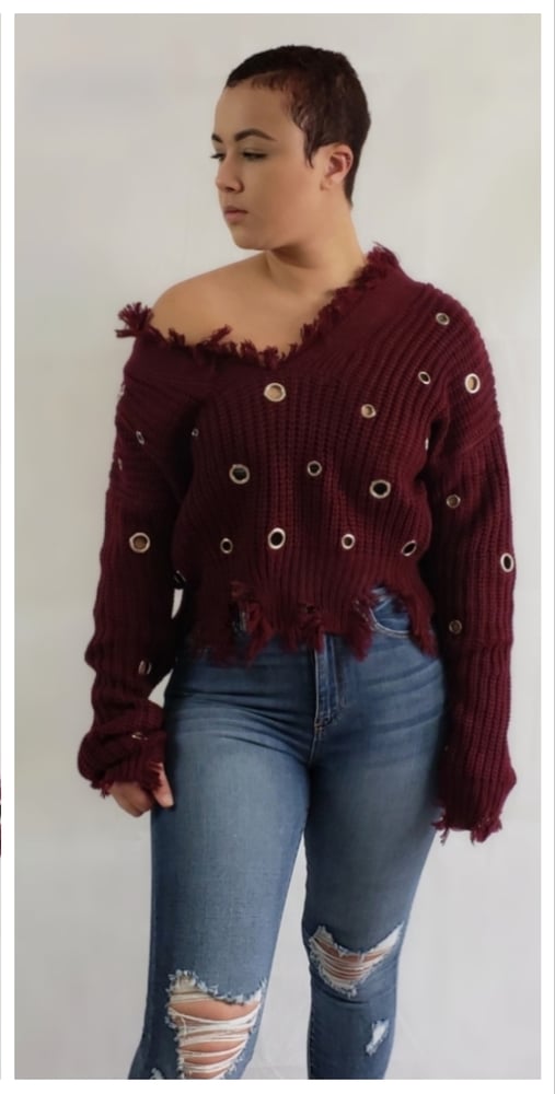 Image of Hold me down burgundy top