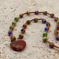 Image 1 of Red Jasper Heart Necklace