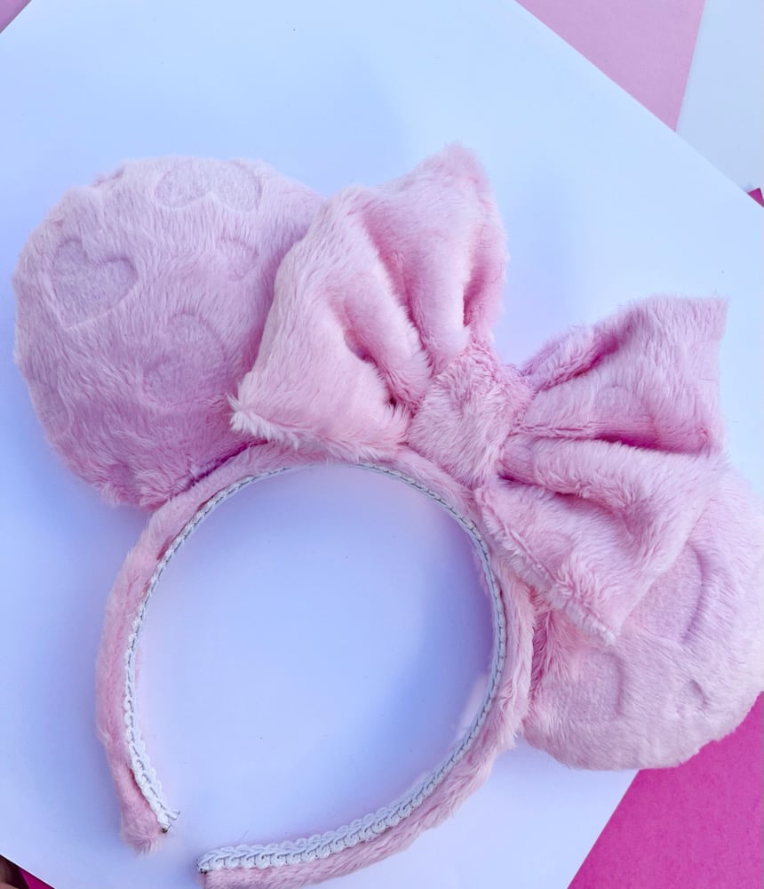 Image of  Heart Embossed Pink Minky Ears