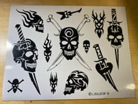 Leo Zulueta Vtg Flash Skulls Tribal 1991 Lz3