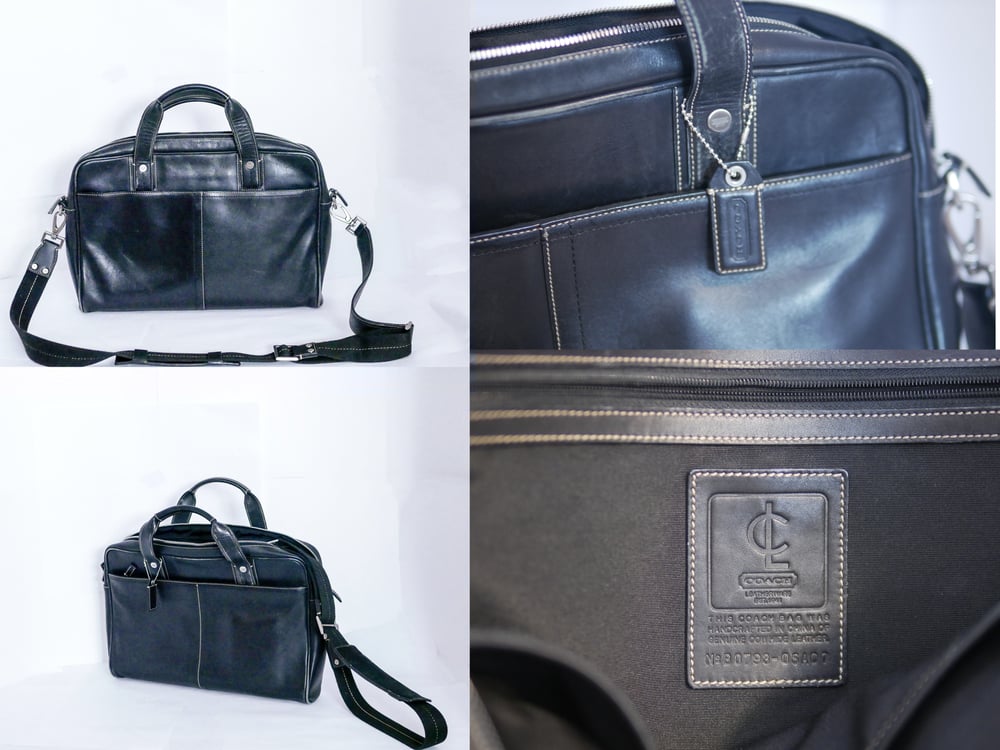 Image of Laptop Bag Vintage COACH Black Leather