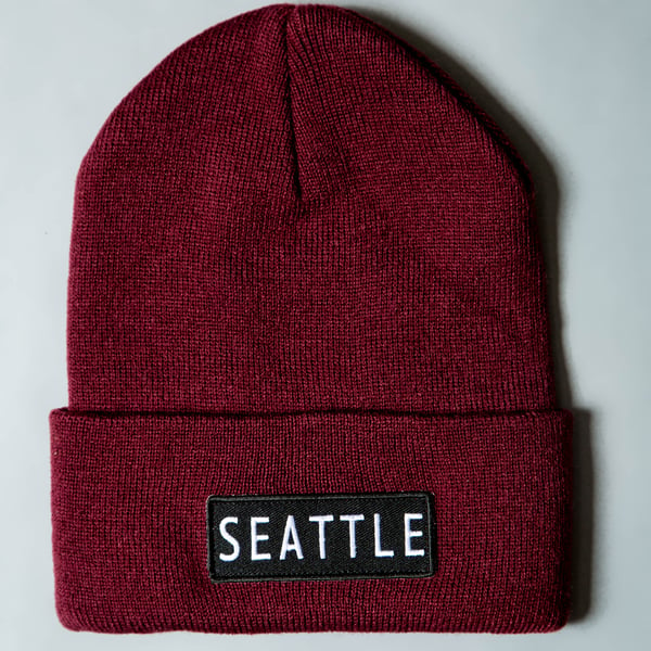 Image of F-Rock Seattle Beanies - Maroon/White
