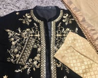 Image 4 of Black and gold premium velvet 3 pcs 