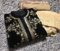 Image 3 of Black and gold premium velvet 3 pcs 