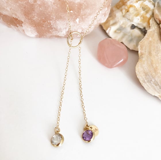 Image of Bezel Dazzle Twice Better Dangle necklace