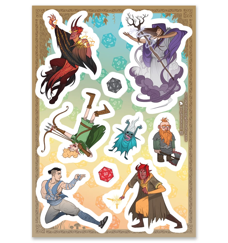 Image of Dungeon Diaries Sticker sheet