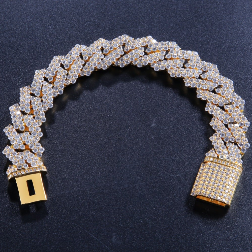 Image of Miami Cuban Link Prong Set Bracelet