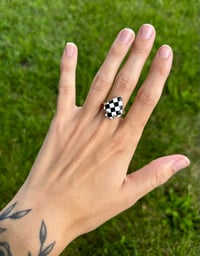 Image 1 of Black & White Spade Ring
