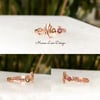 14k solid gold Custom order name with maile leaf ring
