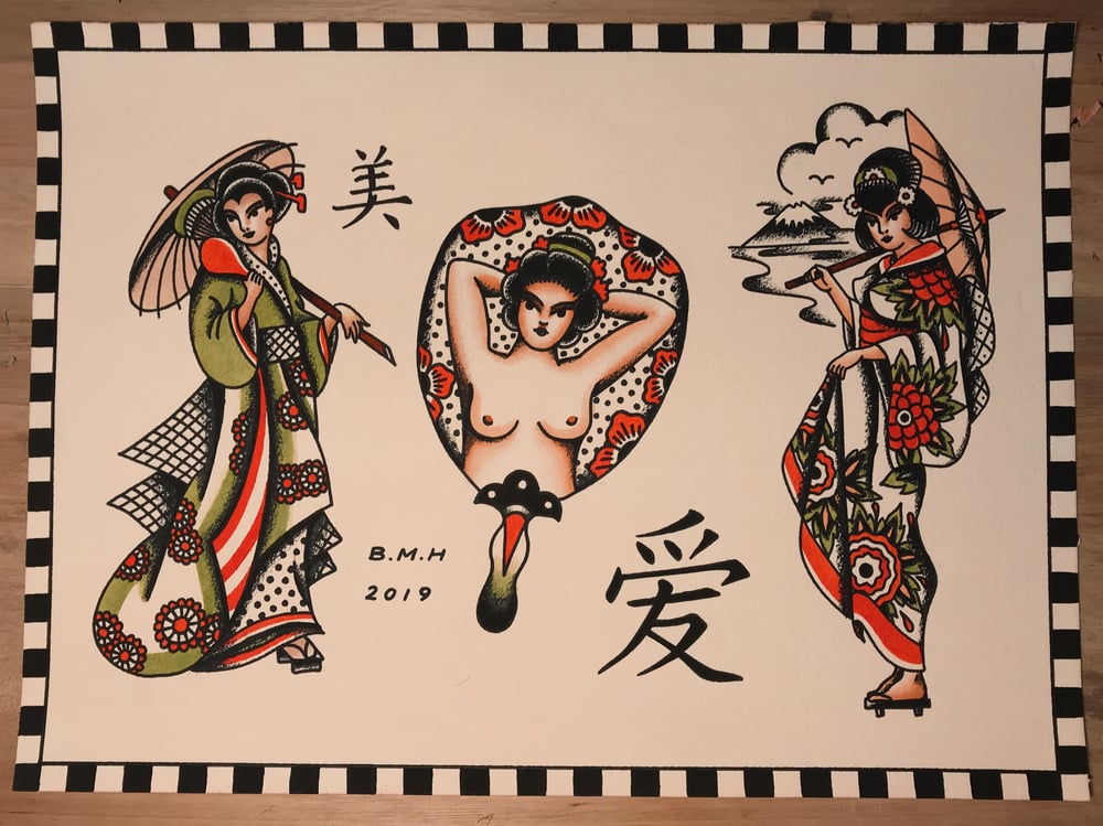 Image of ORIGINAL PAINTING • GEISHAS