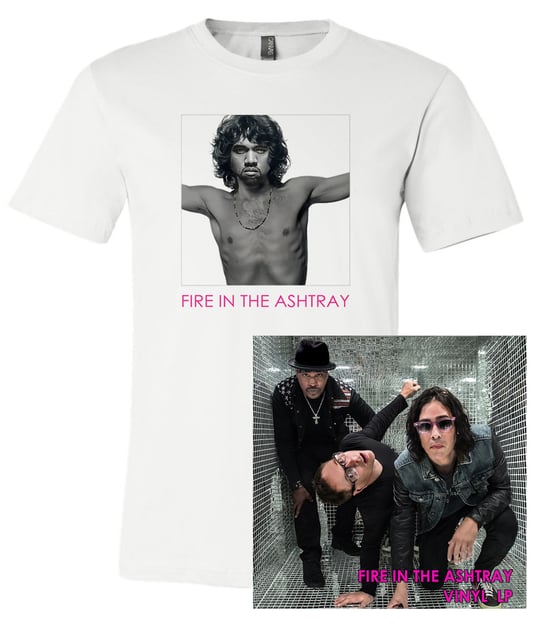 Image of OFFICIAL - FIRE IN THE ASTRAY - "YESUS LIZARD" SHIRT / VINYL BUNDLE