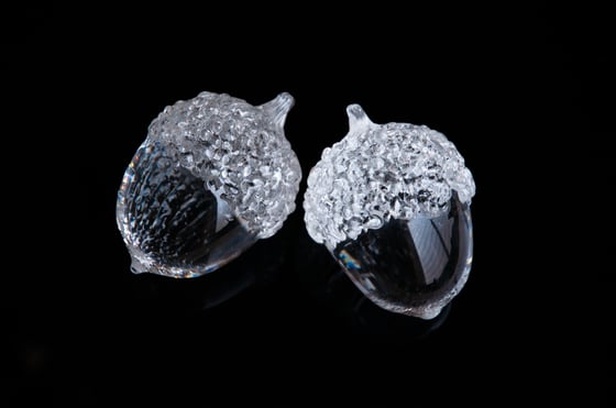 Image of Solid Clear Glass Acorn 