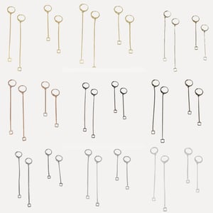 Image of Boucle d'Oreille très Longue Les Petits Carrés