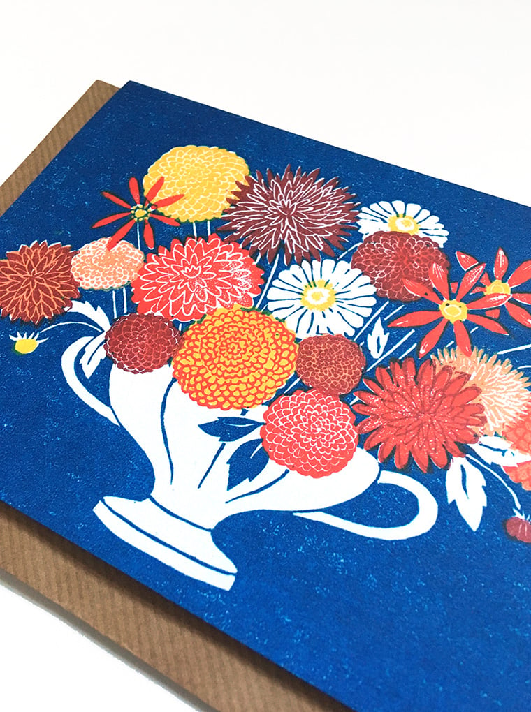 Image of Dahlias - Greetings Card