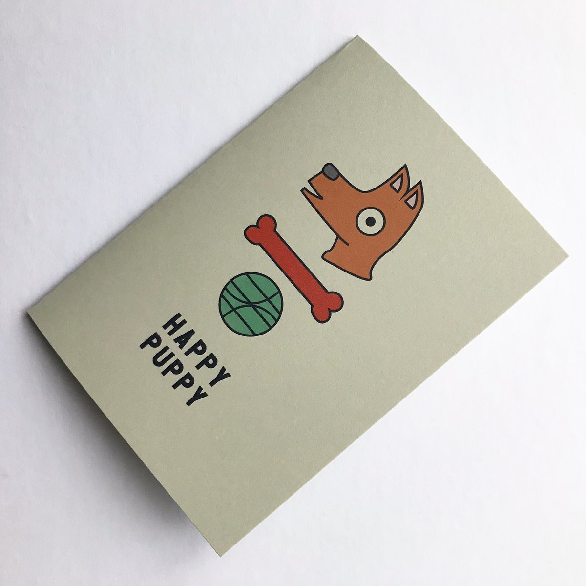 Image of HAPPY PUPPY GREETINGS CARD BY fingsMCR