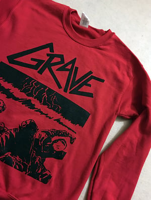 Image of Grave "Sick Disgust Eternal "  Red Sweatshirt