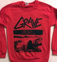 Image 1 of Grave "Sick Disgust Eternal "  Red Sweatshirt