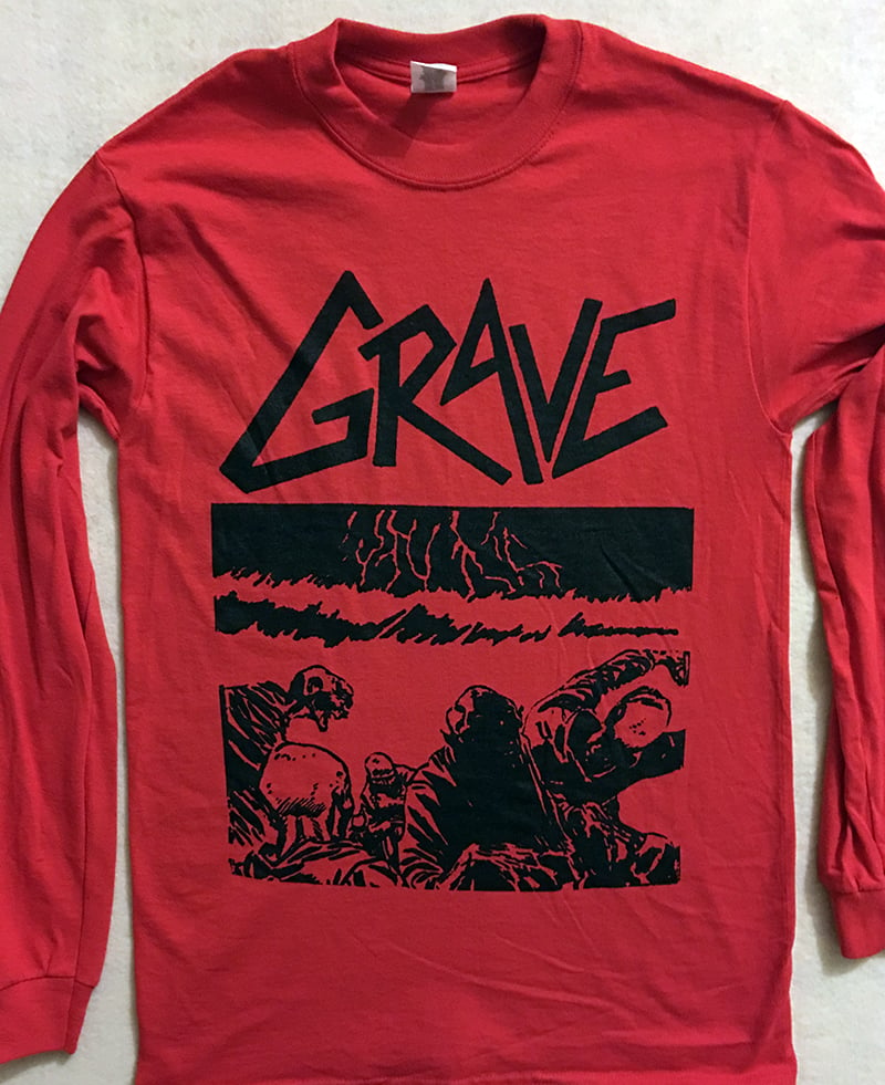 Image of Grave " Sick Disgust Eternal " Red Long Sleeve T shirt