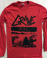 Image 1 of Grave " Sick Disgust Eternal " Red Long Sleeve T shirt