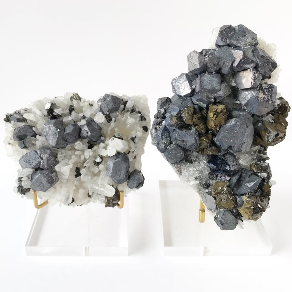 Image of Galena/Quartz/Chalcopyrite no.07 Stardust Collection Lucite Pairing