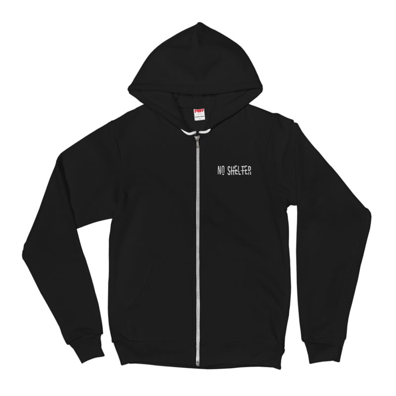 Image of No Shelter Embroided Logo Zip Up Hoodie