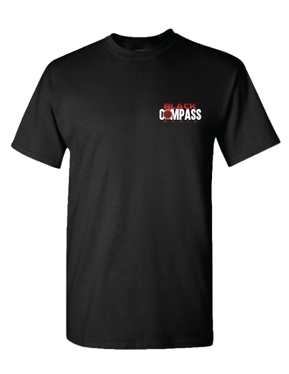 Image of (Limited) Black Compass Media 1 Year Anniversary T-shirt (Black/Red)