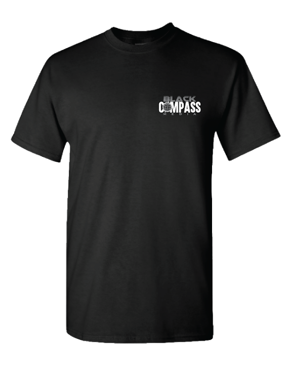 Image of (Limited) Black Compass Media 1 Year Anniversary T-shirt (Black/Grey)