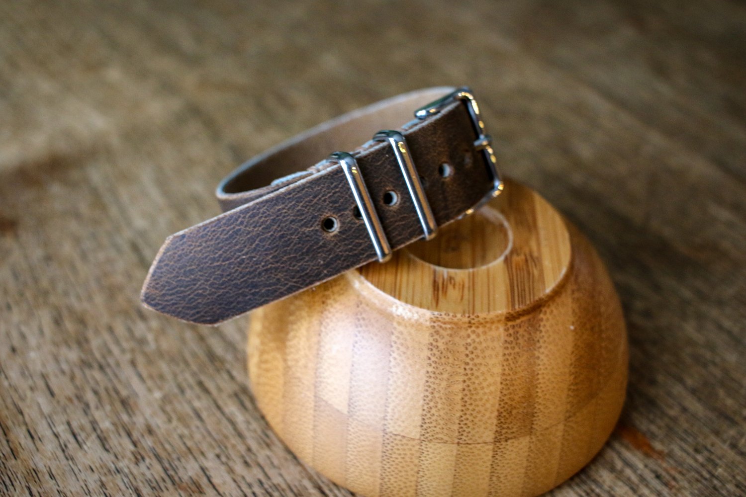 Image of One Piece Watch Strap in Brown Crazyhorse