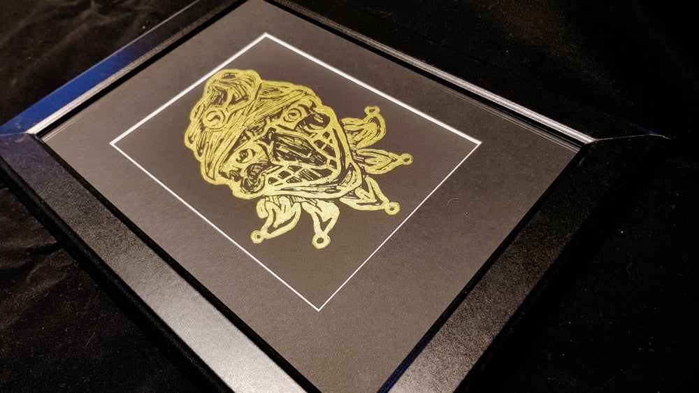 Image of Der Punch - apRon Linoprint - gold