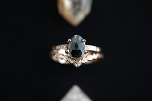 Image of *NEW* Rose Gold Black Rose-cut diamond, with diamond set band (IOW95)