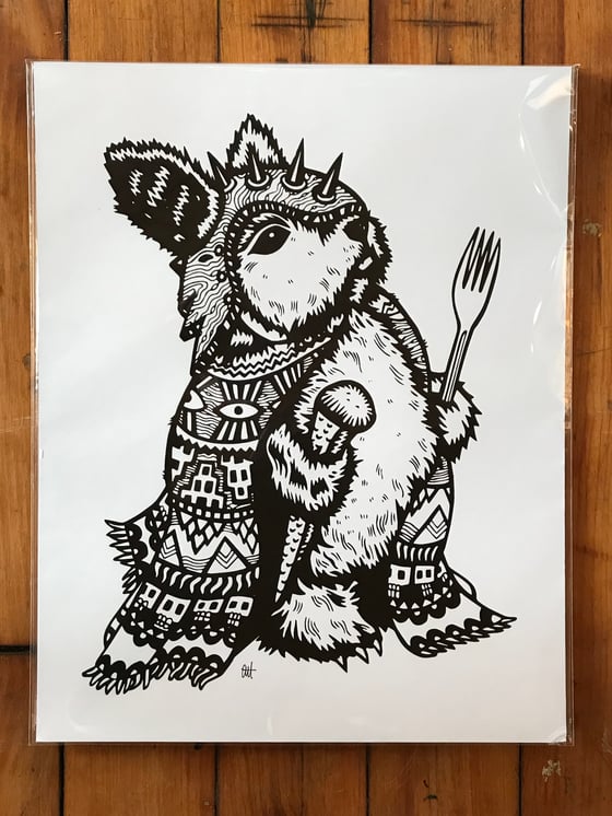 Image of Peckish Assassin, Screen Print on Card Stock