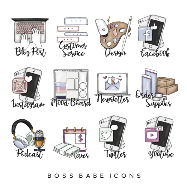 Image of Boss Babe Planner Icons