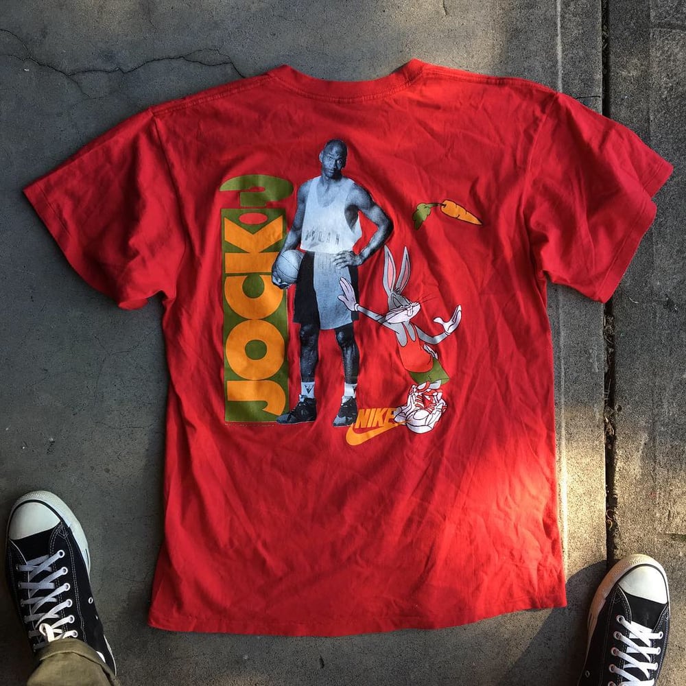 Image of Original 1991 Nike Hare “What’s Up Jock” Tee Red. 