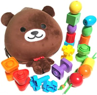 Image 1 of Bear Backpack with Lacing Beads & Nuts and Bolts 