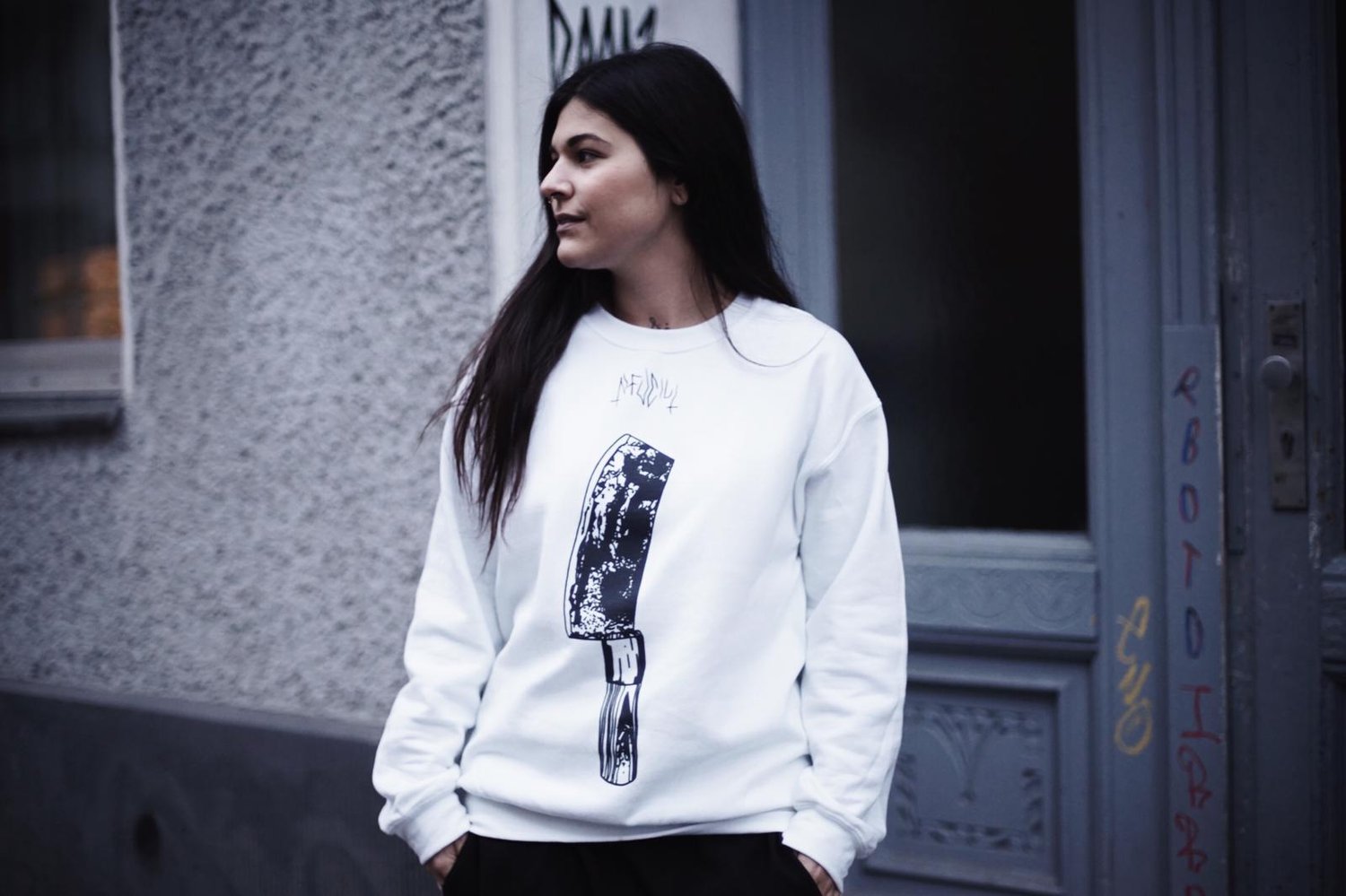 Image of Sweatshirt-Cleaver-WHITE