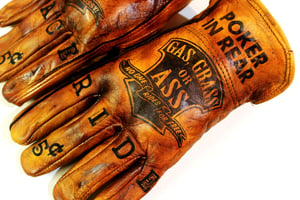 Image of Harley Riders/Gas or Grass Waxed leather gloves 