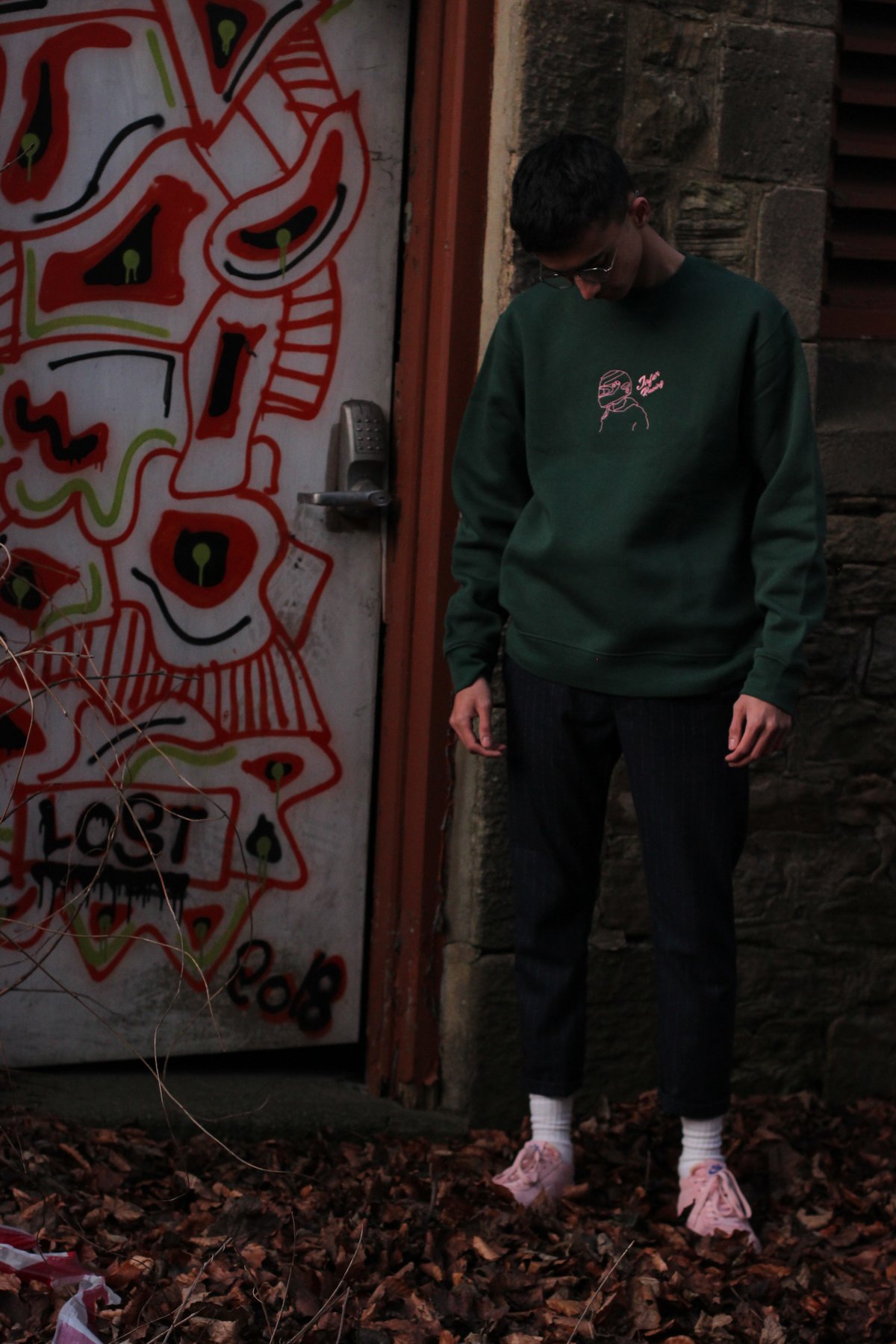 Image of 'INFER Racing' Crewneck Sweatshirt Green