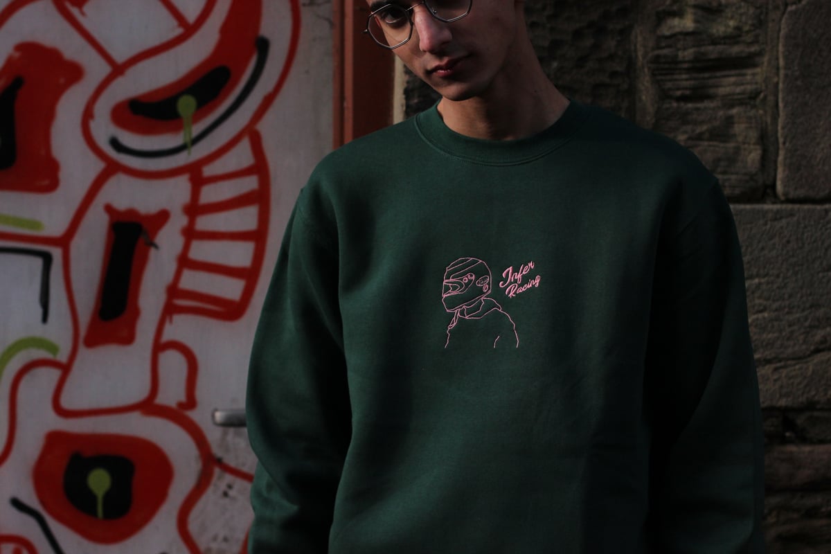 Image of 'INFER Racing' Crewneck Sweatshirt Green