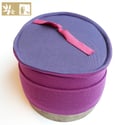 Bonnet Bambou " Uni Baton et violet - fushia / Ref UNI.B-Vf