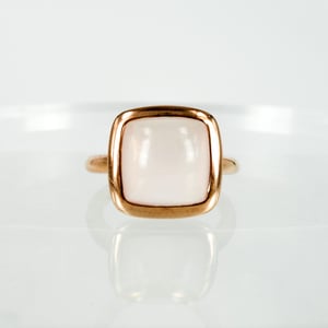 Image of M:3079 Sterling silver gold plate rose quartz dress ring 